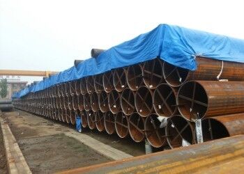 Tubo de aço LSAW com diâmetro exterior de 355,6 mm-2320 mm, espessura da parede de 5 mm-50 mm e revestimento 3PE para transporte de fluidos duráveis